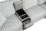 Power Reclining Modern Corduroy Sectional Sofa With Console - Omega Lifestyles