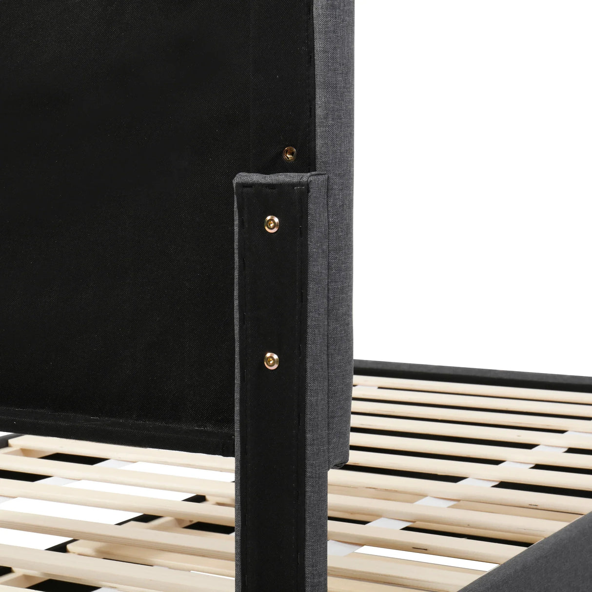 Twin Upholstered Linen Platform Bed With Trundle And Drawers - Omega Lifestyles