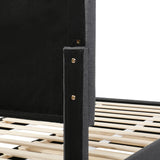 Twin Upholstered Linen Platform Bed With Trundle And Drawers - Omega Lifestyles