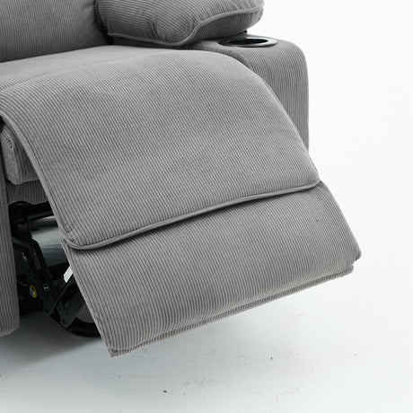 Medium-Firm Corduroy Remote-Controlled Heating Massage Recliner - Omega Lifestyles