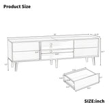 63-Inch Vintage Style Brown MDF TV Stand - Sleep Galleria