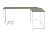 Space-Saving L-Shape Gray White Computer Desk With Storage - Omega Lifestyles