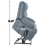 Medium-Firm Chenille Power Lift Recliner Chair With Massage - Omega Lifestyles
