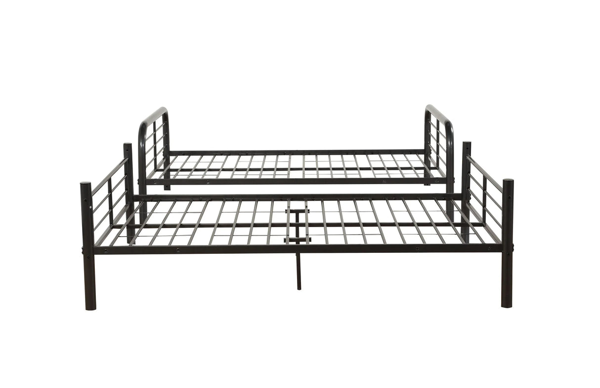 Gunmetal Full Over Full Metal Bunk Bed Frame - Omega Lifestyles