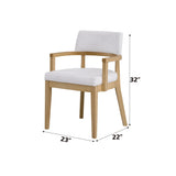 Set of 2 Gorge Fabric Padded White Side Chairs - Omega Lifestyles