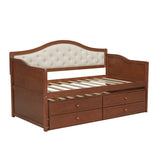 Twin Daybed With Trundle And Storage Drawers Walnut - Omega Lifestyles