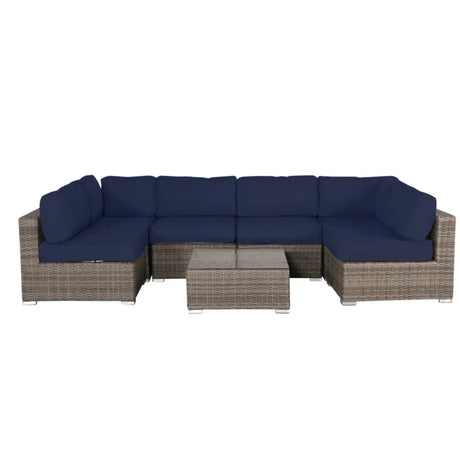 All-Weather Wicker 7-Piece 6-Person Outdoor Sofa Set - Omega Lifestyles