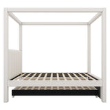 Twin Upholstered Canopy Platform Bed With Trundle and Storage - Omega Lifestyles