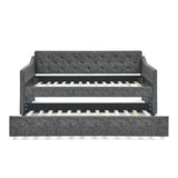 Twin Upholstered Tufted Daybed With Trundle - Omega Lifestyles