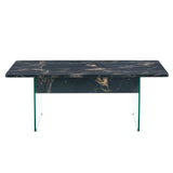 Lift-Top Coffee Table With Storage Black Marble Glass - Omega Lifestyles