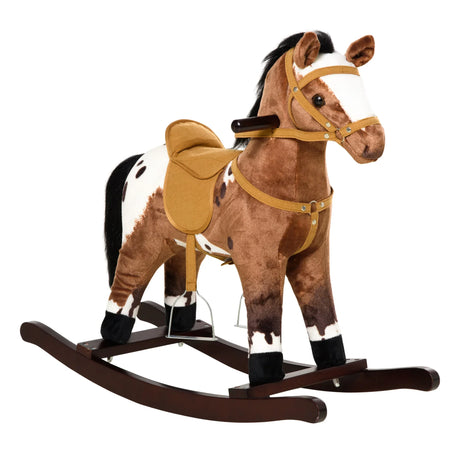 Plush Kids Metal Rocking Horse Chair With Sounds - Omega Lifestyles