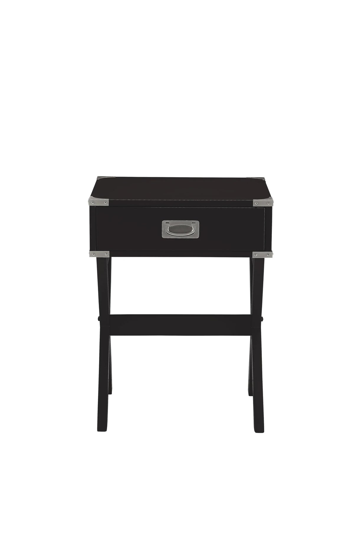 Black Finish Synthetic Wood Accent Table With Drawer - Omega Lifestyles