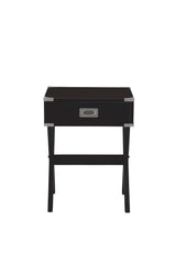Black Finish Synthetic Wood Accent Table With Drawer - Omega Lifestyles