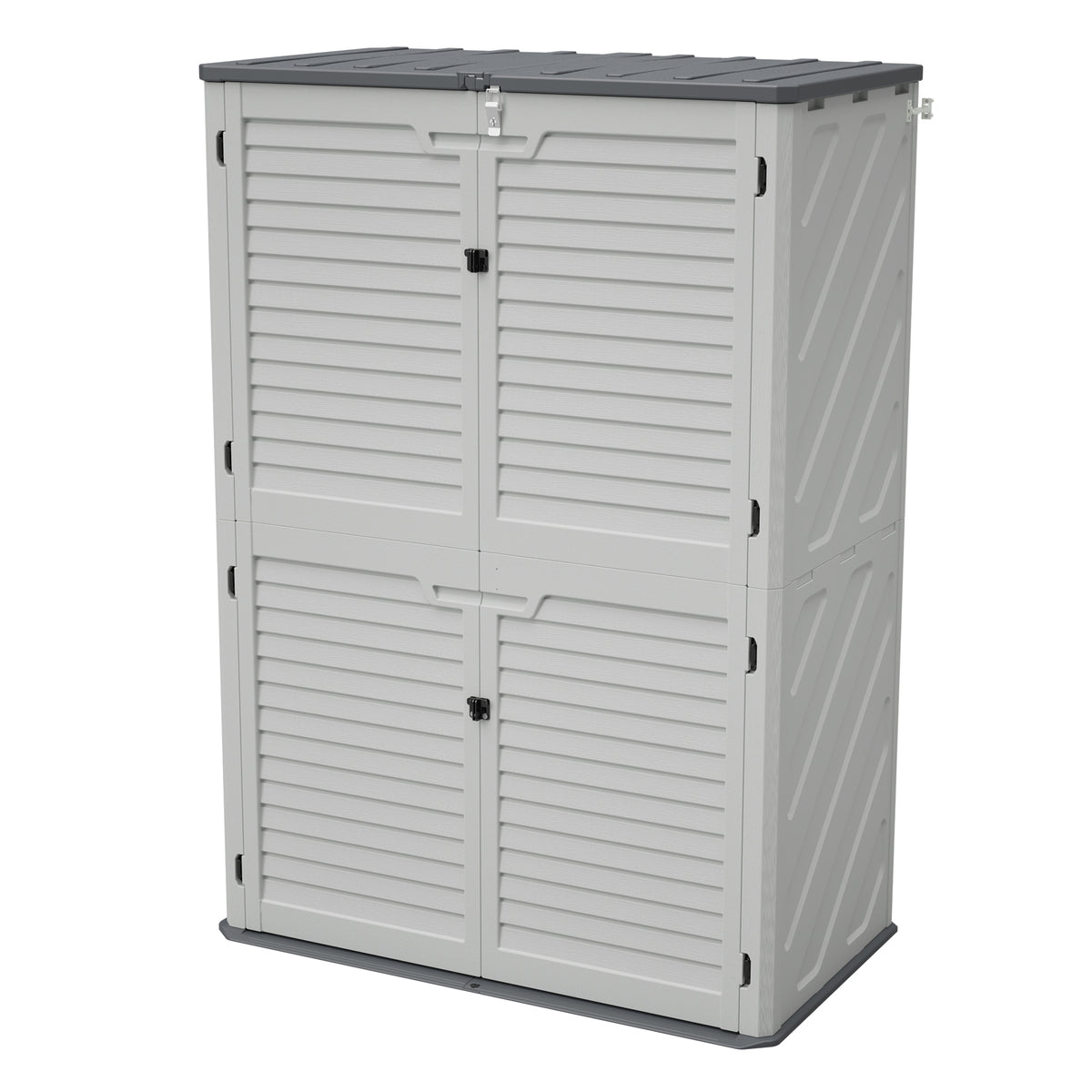 Weatherproof White Plastic Garden Equipment Storage Cabinet