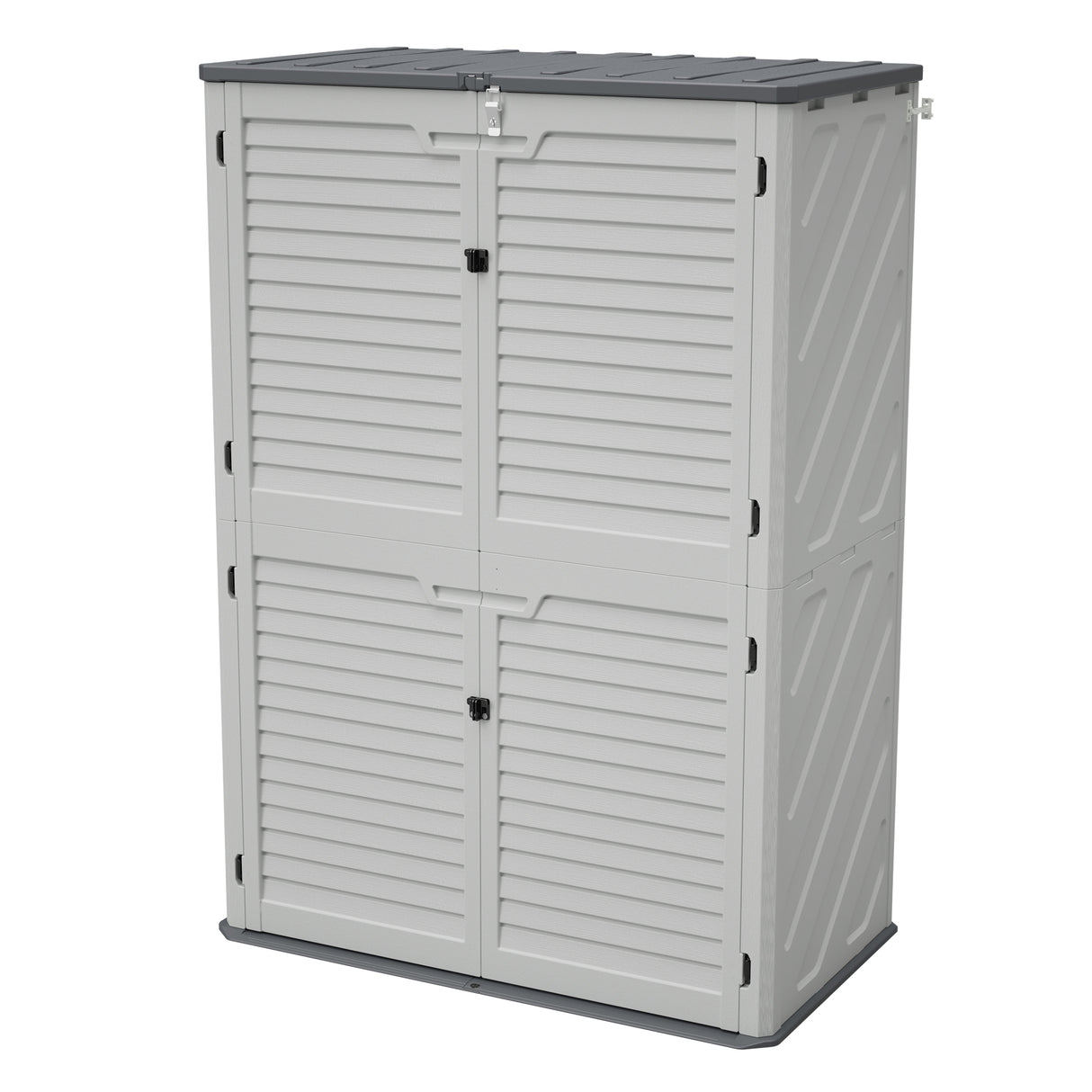 Weatherproof White Plastic Garden Equipment Storage Cabinet