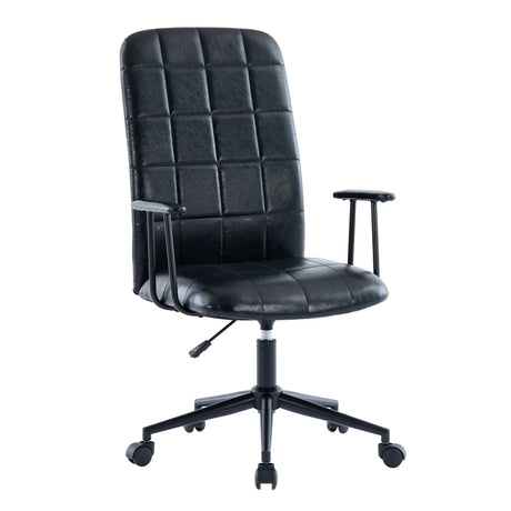 Antique Black PU Leather Adjustable Swivel Office Chair - Omega Lifestyles