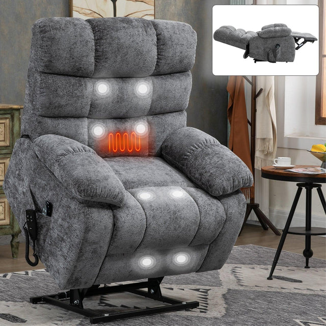 Medium-Firm Power Lift Massage Recliner Chair With Heat - Omega Lifestyles