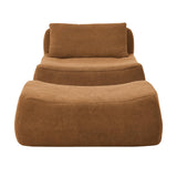 Chenille Large Medium-Soft Bean Bag Chair With Ottoman - Omega Lifestyles