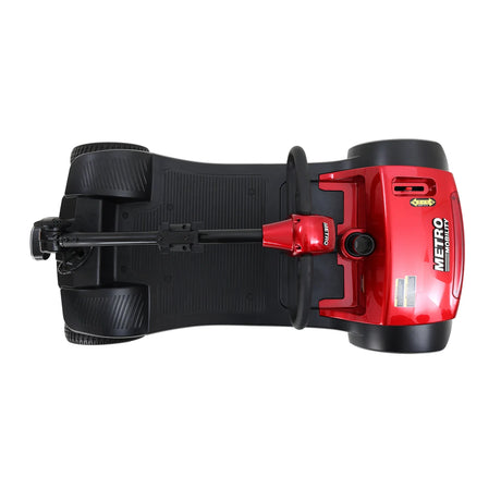 Red 4-Wheel Outdoor Compact Metal Mobility Scooter - Omega Lifestyles