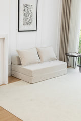 Foldable Corduroy Convertible Sofa Bed With Lumbar Pillow - Omega Lifestyles