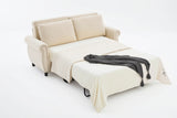 Modern Linen 2-in-1 Sleeper Sofa Bed With Memory Foam Mattress - Omega Lifestyles