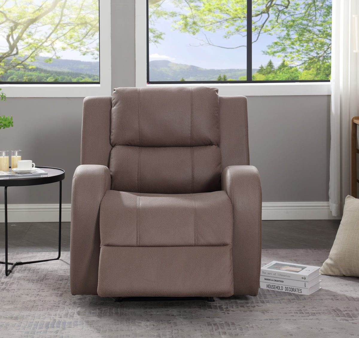 Modern Soft Faux Leather Manual Recliner Chair