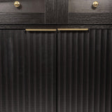 Modern Fluted Tall Arched Adjustable Shelf Pantry Cabinet - Omega Lifestyles