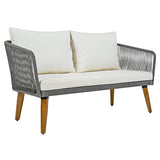 4-Piece Mid-Century Modern Woven Rope Patio Furniture Set - Omega Lifestyles
