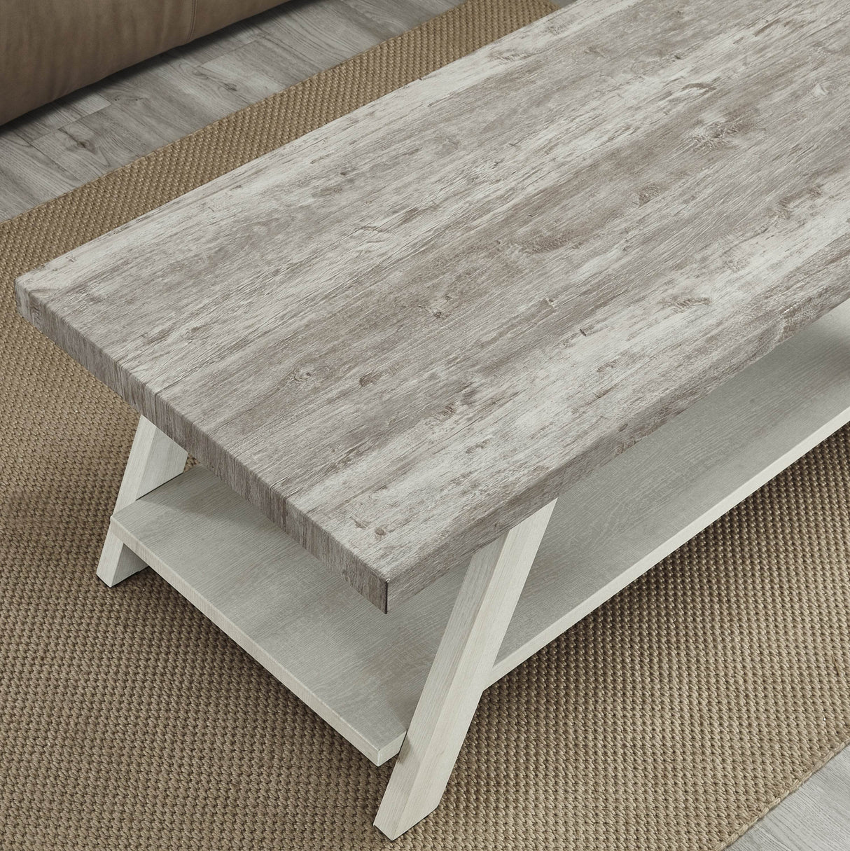 3-Piece Contemporary Wood Shelf Coffee Table Set - Sleep Galleria