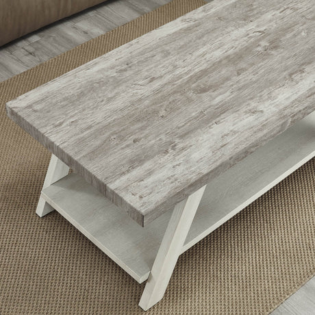 3-Piece Contemporary Wood Shelf Coffee Table Set - Sleep Galleria
