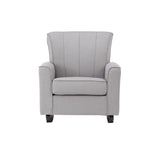 Light Gray Linen Wooden Frame Rocking Chair - Omega Lifestyles