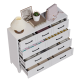 9-Drawer White Metal Tall Dresser With Smooth Drawers - Omega Lifestyles