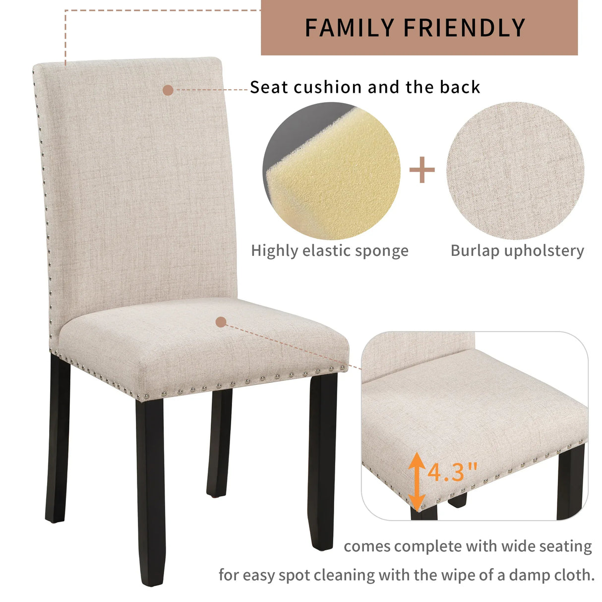 5-Piece Faux Marble Dining Table Set With Cushioned Chairs - Omega Lifestyles