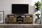 Rustic Oak Metal Frame Storage TV Stand - Omega Lifestyles