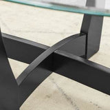 48-Inch Oval Tempered Glass Coffee Table - Sleep Galleria