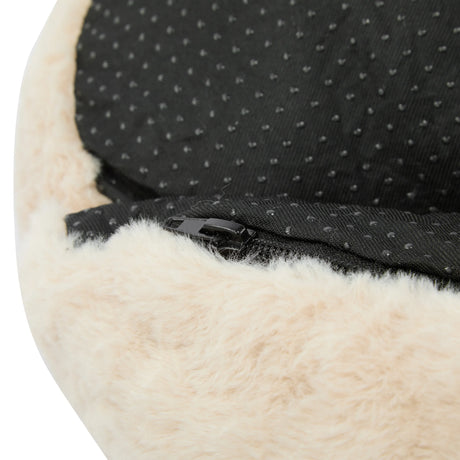 Soft Beige Faux-Fur Armchair Style Bean Bag Seating - Omega Lifestyles