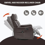 Brown Faux Leather Manual Heat Massage Recliner Chair - Omega Lifestyles
