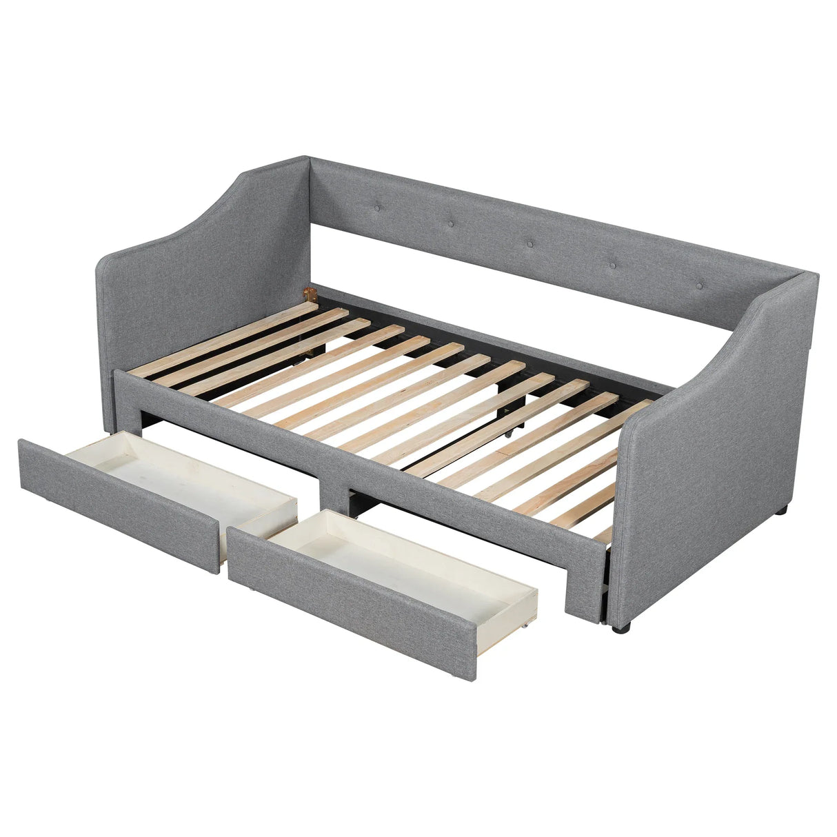 Twin XL Upholstered Daybed With Two Storage Drawers - Omega Lifestyles