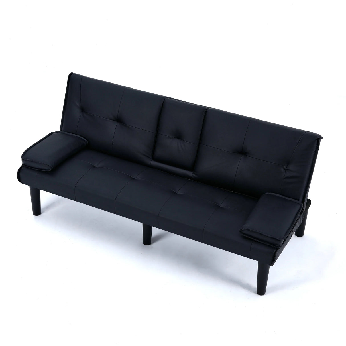 67-Inch Foldable PVC Sofa Bed With Cup Holder - Omega Lifestyles