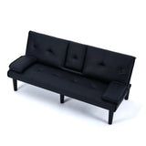 67-Inch Foldable PVC Sofa Bed With Cup Holder - Omega Lifestyles