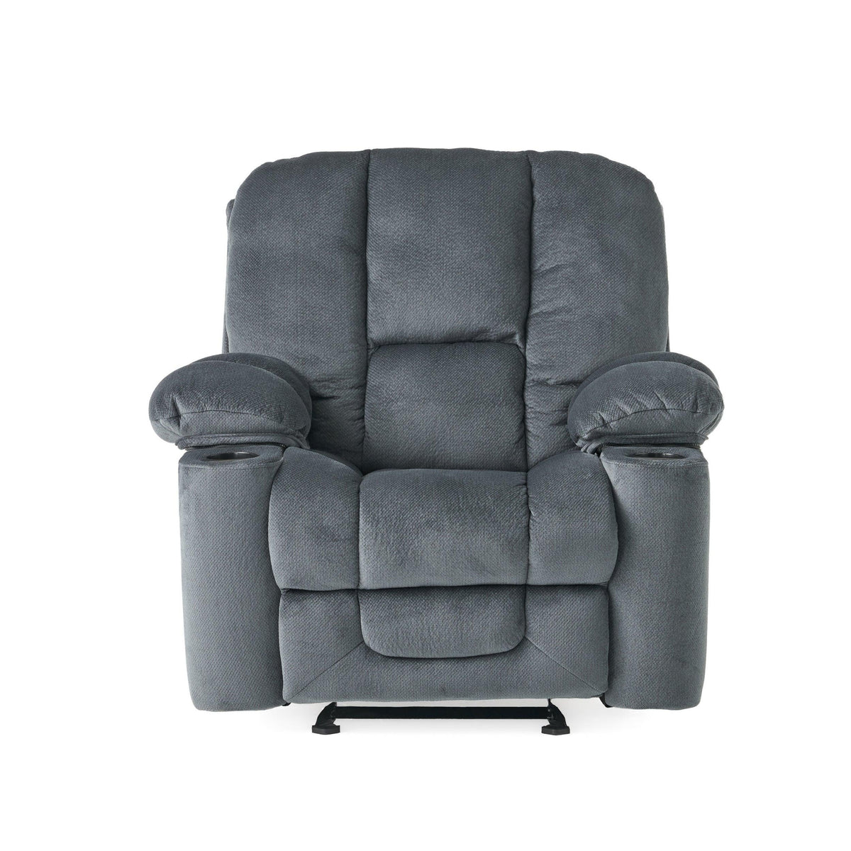 Manual Recliner Chair With Skin-Friendly Fabric And Cup Holders - Omega Lifestyles