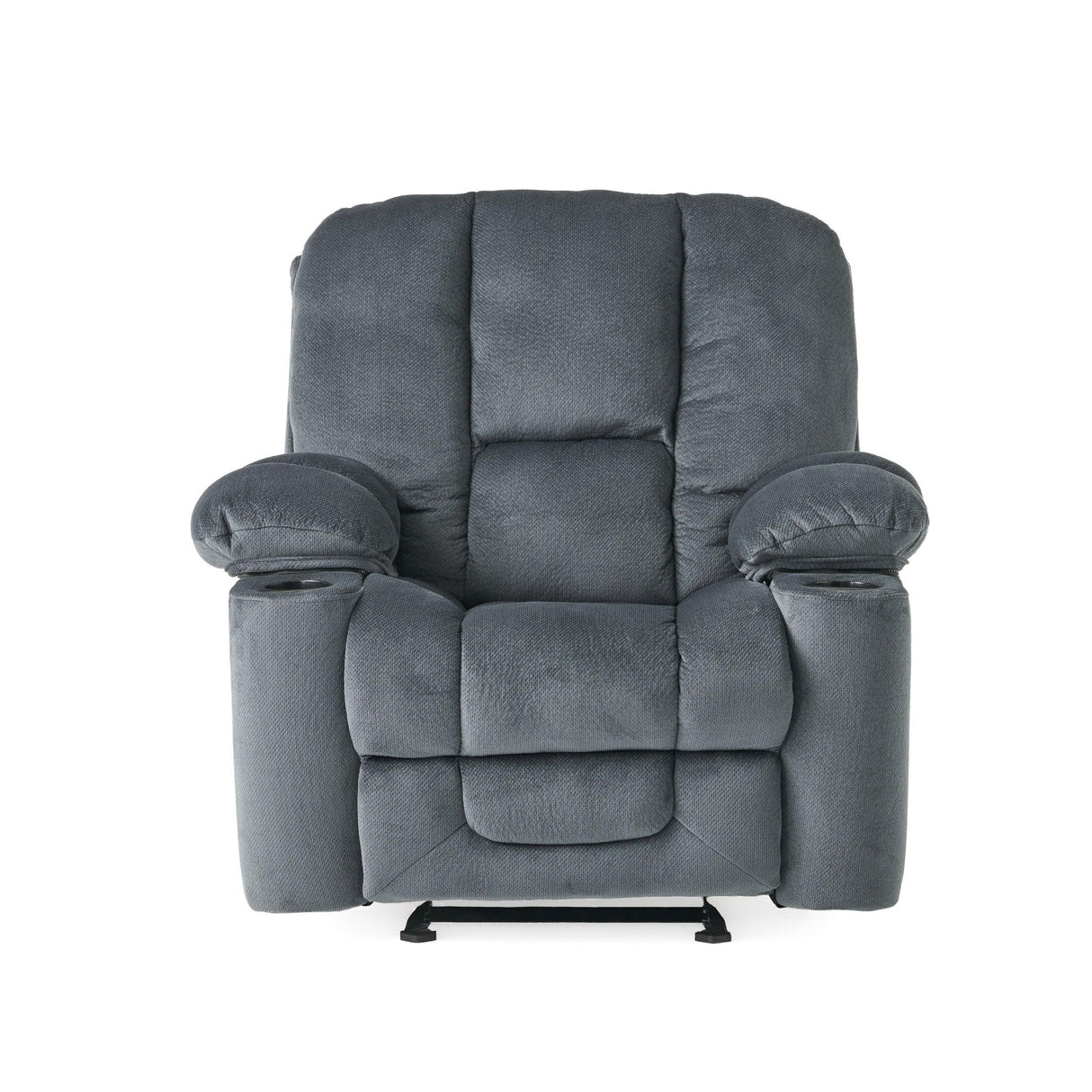 Manual Recliner Chair With Skin-Friendly Fabric And Cup Holders - Omega Lifestyles