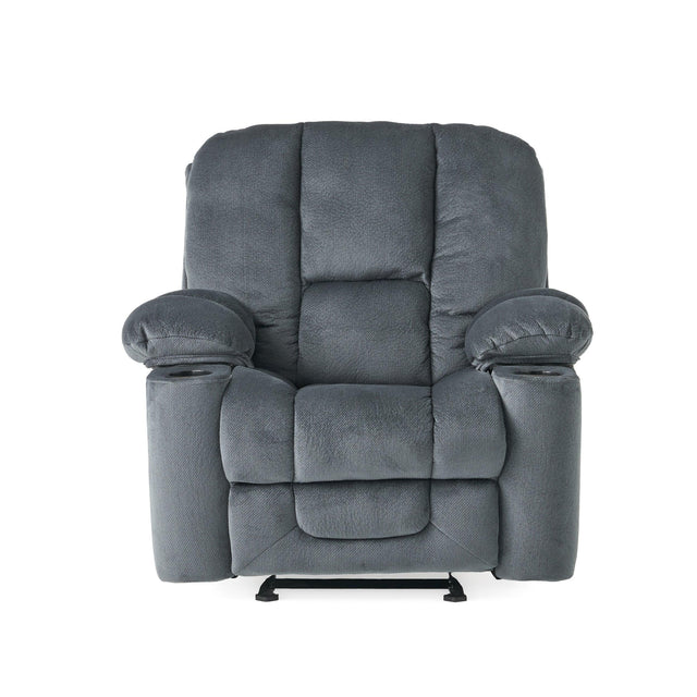 Manual Recliner Chair With Skin-Friendly Fabric And Cup Holders - Omega Lifestyles