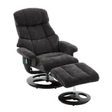 Modern Chenille Recliner Chair With Ottoman And Massage - Omega Lifestyles