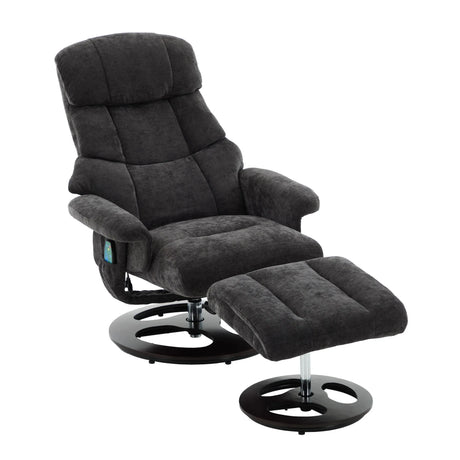 Modern Chenille Recliner Chair With Ottoman And Massage - Omega Lifestyles