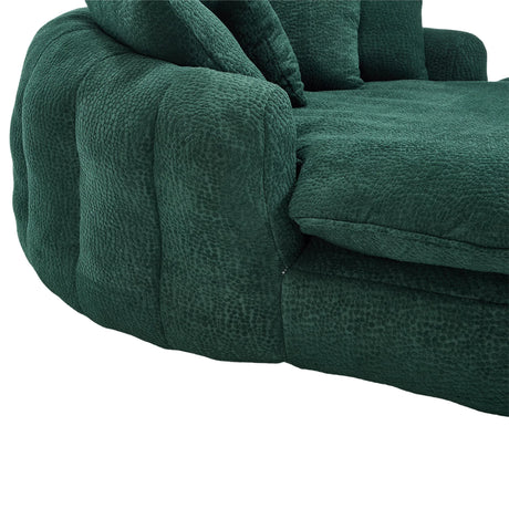 Oversized Chenille Memory Foam Bean Bag Sofa With Pillows - Omega Lifestyles