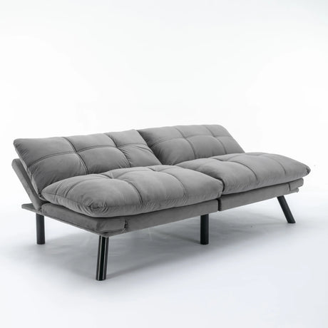 Light Grey Upholstered Convertible Foam Sofa Bed Twin - Omega Lifestyles