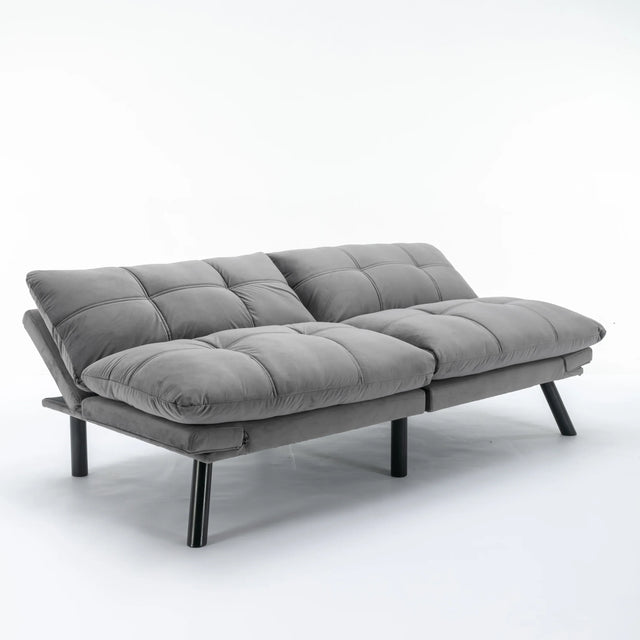 Light Grey Upholstered Convertible Foam Sofa Bed Twin - Omega Lifestyles