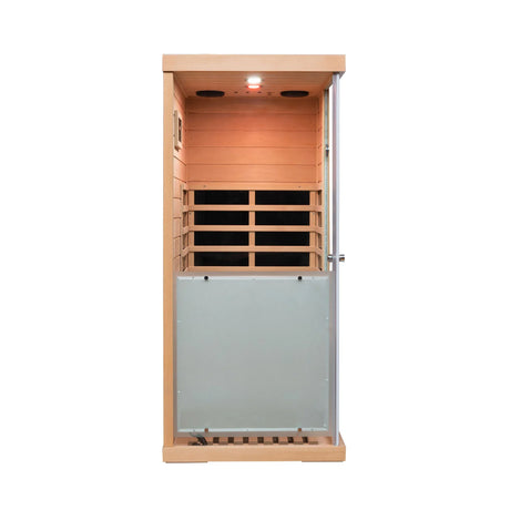 Mini Hemlock Wood Far-Infrared Heating Sauna With Bluetooth - Omega Lifestyles