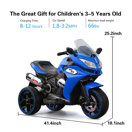 12V Kids Electric Ride-On Motorcycle With Lighting Wheels - Omega Lifestyles